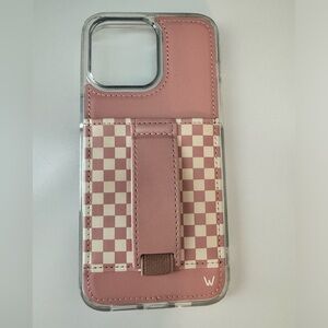 Walli case for iPhone 15 pro max. Pink check